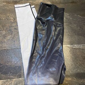 BuffBunny Black and White Leggings Sleek and Textured Design